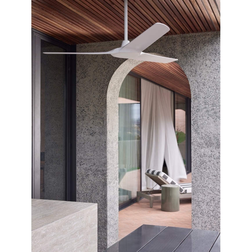 Lucci Air 21321549 - Stropný ventilátor ABYSS pr. 142 cm IP66 biela + diaľkové ovládanie
