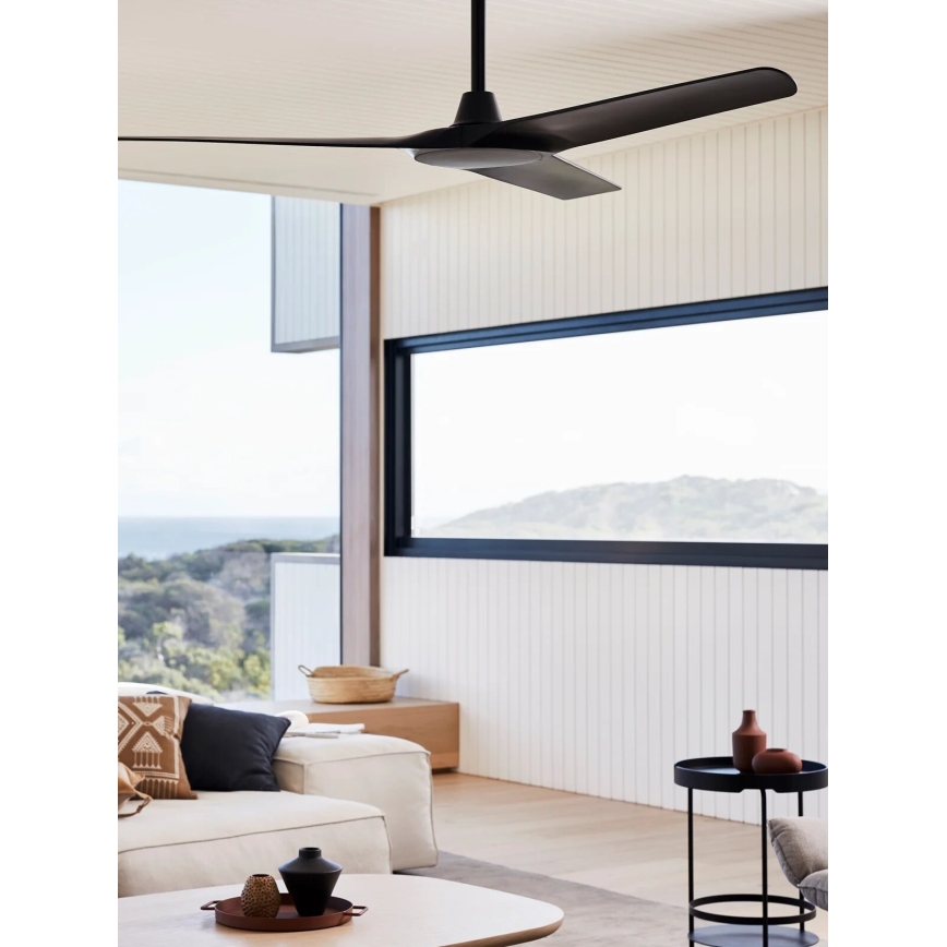 Lucci Air 21321649 - Stropný ventilátor ABYSS pr. 142 cm IP66 čierna + diaľkové ovládanie