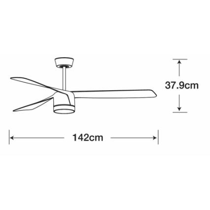 Lucci air 213281 - Stropný ventilátor PEREGRINE 1xGX53/12W/230V čierna + diaľkové ovládanie