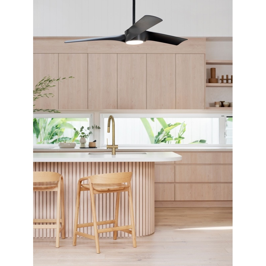 Lucci air 213358 - LED Stmievateľný stropný ventilátor LINE 1xGX53/12W/230V čierna + diaľkové ovládanie