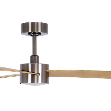 Lucci air 21610449 - LED Stmievateľný stropný ventilátor CLIMATE 1xGX53/12W/230V hnedá/lesklý chróm + diaľkové ovládanie