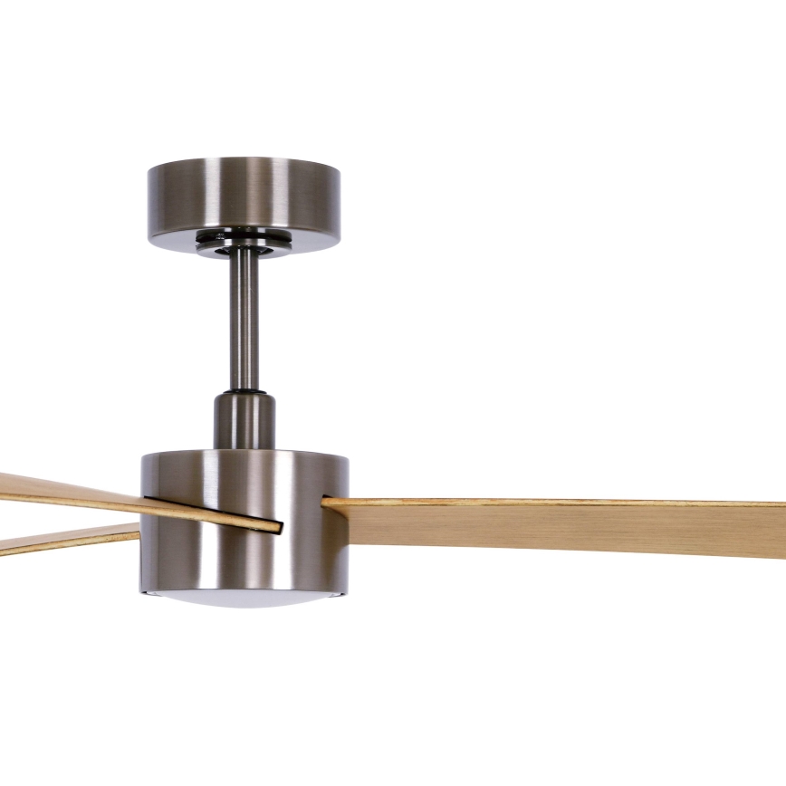 Lucci air 21610449 - LED Stmievateľný stropný ventilátor CLIMATE 1xGX53/12W/230V hnedá/lesklý chróm + diaľkové ovládanie