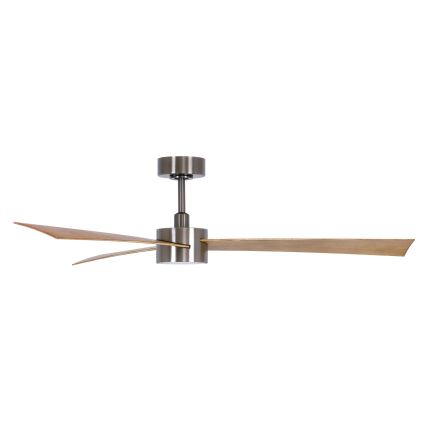 Lucci air 21610449 - LED Stmievateľný stropný ventilátor CLIMATE 1xGX53/12W/230V hnedá/lesklý chróm + diaľkové ovládanie