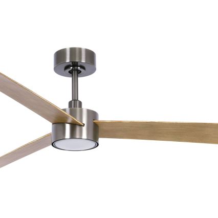 Lucci air 21610449 - LED Stmievateľný stropný ventilátor CLIMATE 1xGX53/12W/230V hnedá/lesklý chróm + diaľkové ovládanie