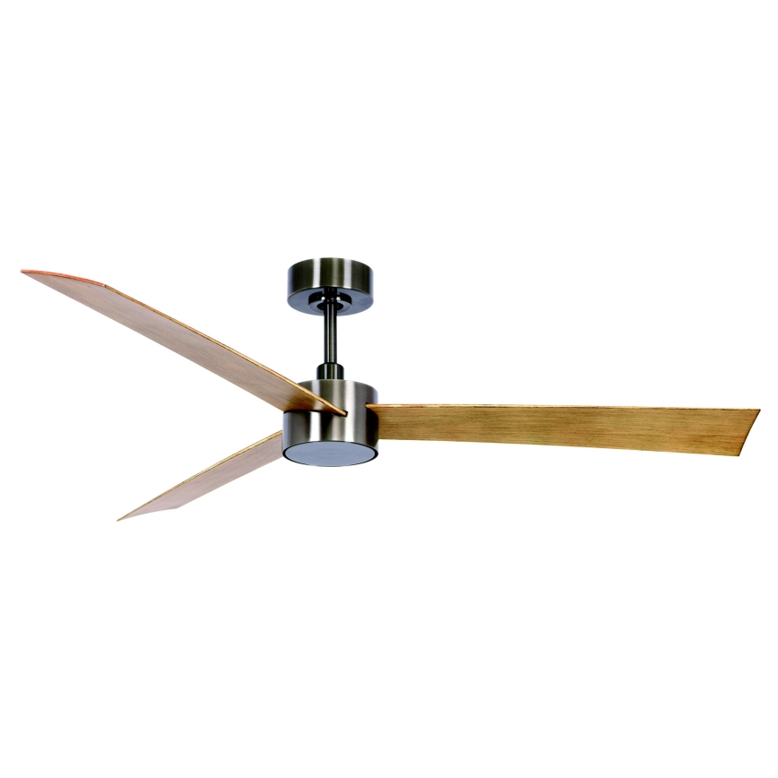 Lucci air 21610449 - LED Stmievateľný stropný ventilátor CLIMATE 1xGX53/12W/230V hnedá/lesklý chróm + diaľkové ovládanie