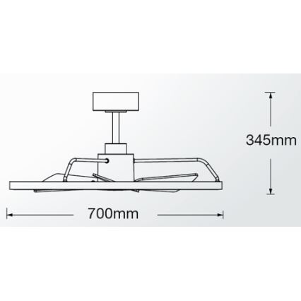 Lucci Air 21612286 - LED Stmievateľný stropný ventilátor CESSNA LED/36W/230V 3000/4000/5000K biela + diaľkové ovládanie