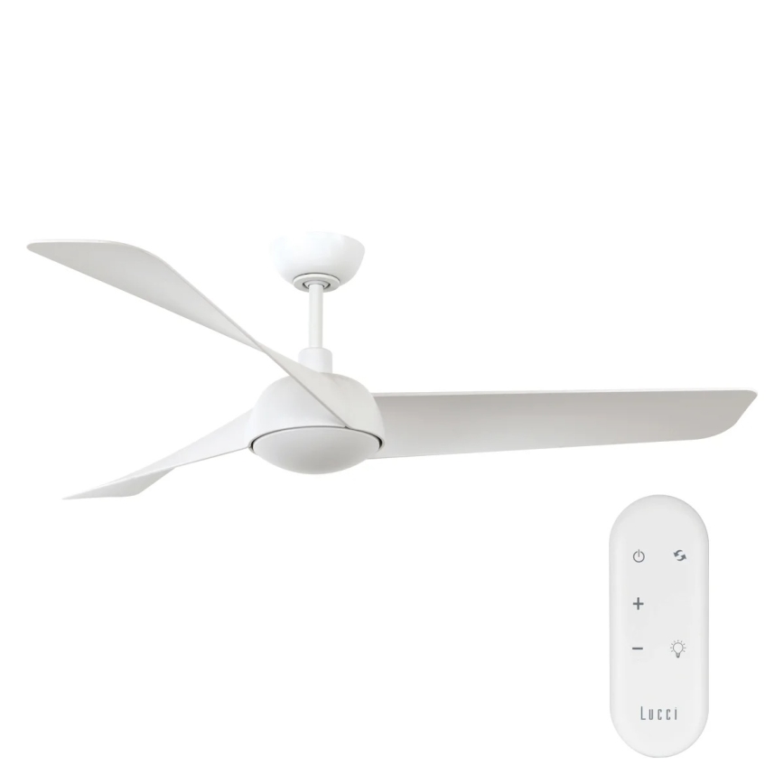 Lucci Air 21617049 - LED stmievateľný stropný ventilátor OSPREY 1xGX53/12W/230V pr. 132 cm biela + diaľkové ovládanie