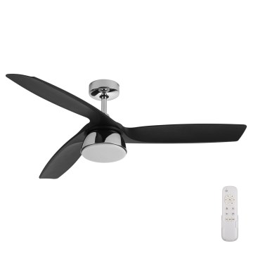 Lucci air 513072 - LED Stmievateľný stropný ventilátor BRONX LED/18W/230V 3000/4000/6000K čierna/lesklý chróm + diaľkové ovládanie