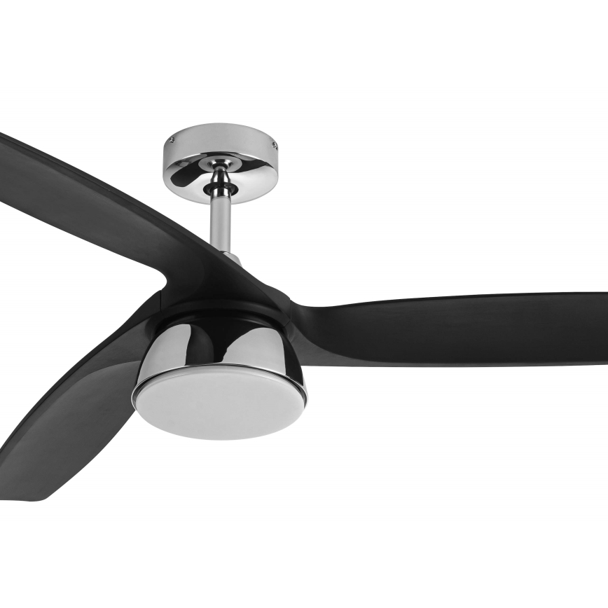 Lucci air 513072 - LED stmievateľný stropný ventilátor BRONX LED/18W/230V 3000/4000/6000K čierna/lesklý chróm priemer 132 cm + diaľkové ovládanie