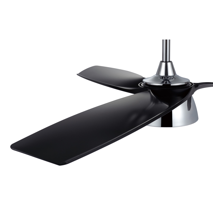 Lucci air 513072 - LED stmievateľný stropný ventilátor BRONX LED/18W/230V 3000/4000/6000K čierna/lesklý chróm priemer 132 cm + diaľkové ovládanie