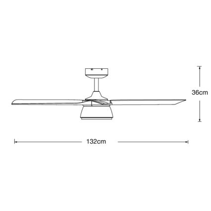 Lucci air 513072 - LED stmievateľný stropný ventilátor BRONX LED/18W/230V 3000/4000/6000K čierna/lesklý chróm priemer 132 cm + diaľkové ovládanie