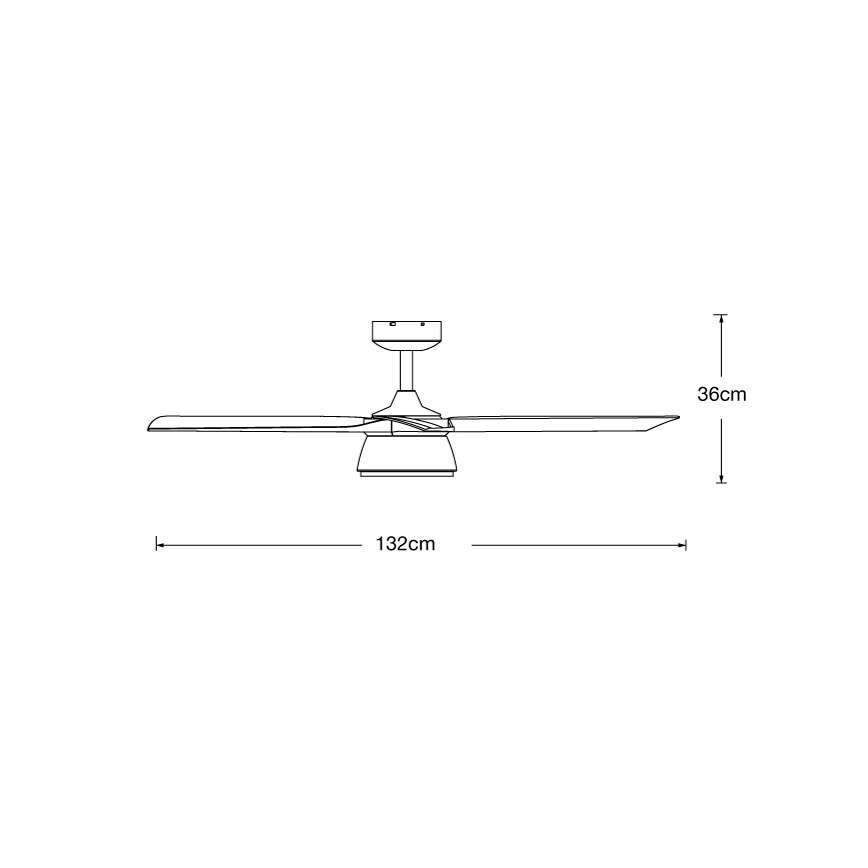 Lucci air 513072 - LED stmievateľný stropný ventilátor BRONX LED/18W/230V 3000/4000/6000K čierna/lesklý chróm priemer 132 cm + diaľkové ovládanie