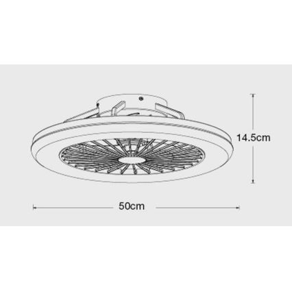 Lucci Air 513200 - LED Stmievateľné stropné svietidlo s ventilátorom OSLO LED/20W/230V 3000/4500/6500K biela + diaľkové ovládanie