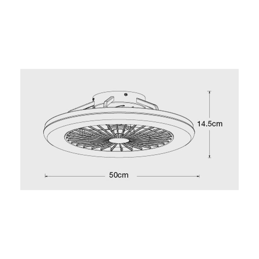 Lucci Air 513200 - LED Stmievateľné stropné svietidlo s ventilátorom OSLO LED/20W/230V 3000/4500/6500K biela + diaľkové ovládanie