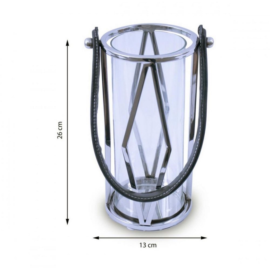 Lucerna FRAGIL 26 cm lesklý chróm/čierna