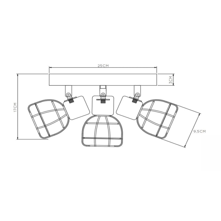 Lucide 00929/13/30 - Bodové svietidlo FILOX 3xE14/40W/230V