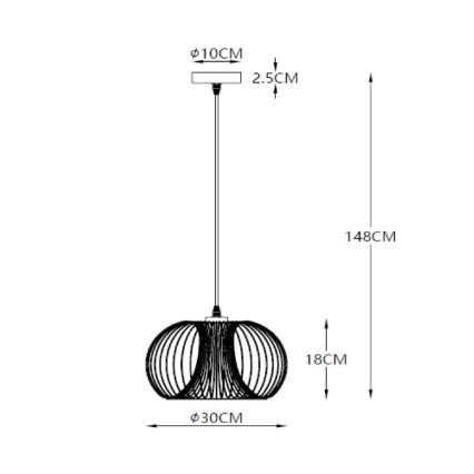 Lucide 02400/30/17 - Závesné svietidlo VINTI 1xE27/60W/230V meď