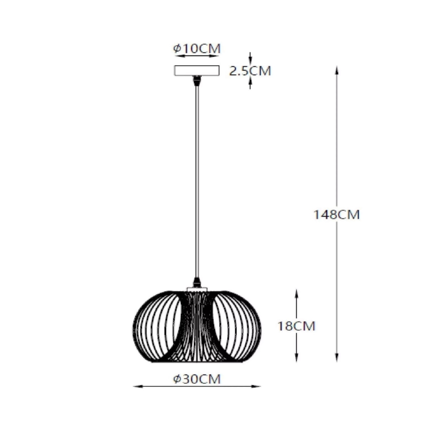 Lucide 02400/30/17 - Závesné svietidlo VINTI 1xE27/60W/230V meď