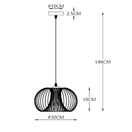 Lucide 02400/30/30 - Závesné svietidlo VINTI 1xE27/60W/230V