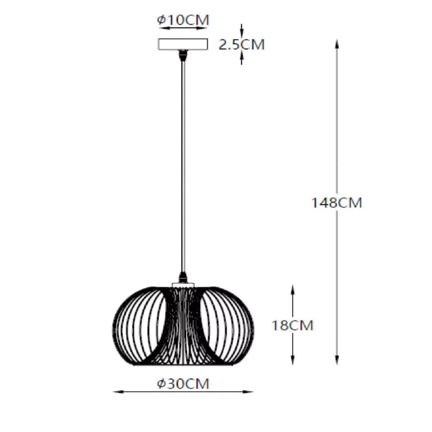 Lucide 02400/30/30 - Závesné svietidlo VINTI 1xE27/60W/230V