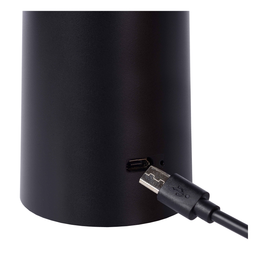 Lucide 02807/04/30 - LED Stmievateľná dotyková vonkajšia lampa JIVE LED/3W/3,7V USB 3000/4750/6500K IP44 1200 mAh čierna