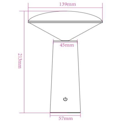 Lucide 02807/04/30 - LED Stmievateľná dotyková vonkajšia lampa JIVE LED/3W/3,7V USB 3000/4750/6500K IP44 1200 mAh čierna