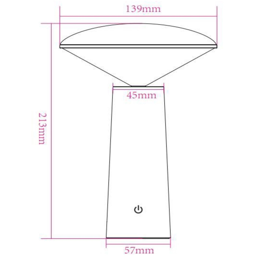 Lucide 02807/04/30 - LED Stmievateľná dotyková vonkajšia lampa JIVE LED/3W/3,7V USB 3000/4750/6500K IP44 1200 mAh čierna
