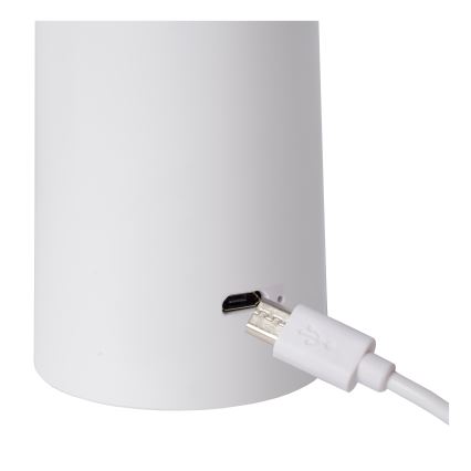 Lucide 02807/04/31 - LED Stmievateľná dotyková vonkajšia lampa JIVE LED/3W/3,7V USB 3000/4750/6500K IP44 1200 mAh biela