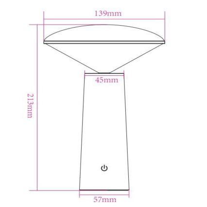 Lucide 02807/04/31 - LED Stmievateľná dotyková vonkajšia lampa JIVE LED/3W/3,7V USB 3000/4750/6500K IP44 1200 mAh biela
