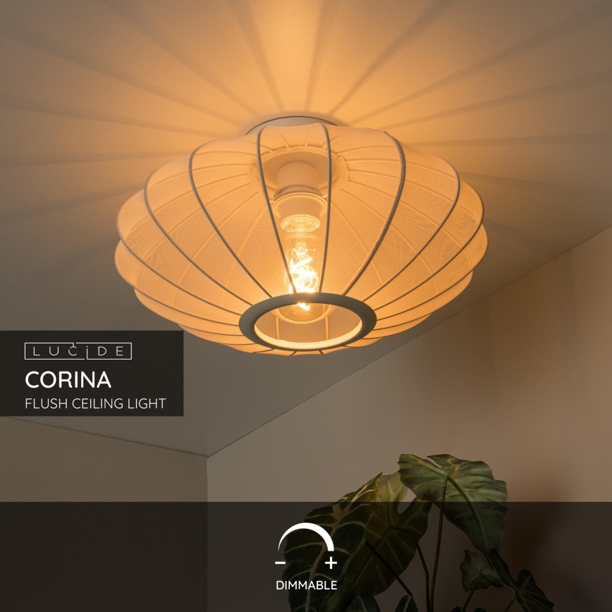 Lucide 03147/40/38 - Stropné svietidlo CORINA 1xE27/40W/230V pr. 40 cm krémová