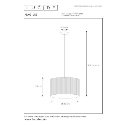 Lucide 03429/42/30 - Luster na lanku MAGIUS 1xE27/40W/230V