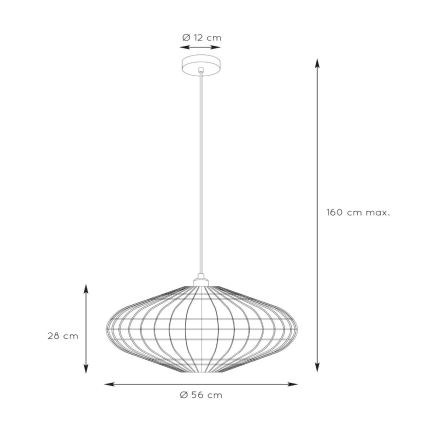 Lucide 03435/56/30 - Luster na lanku MAGALI 1xE27/40W/230V čierna