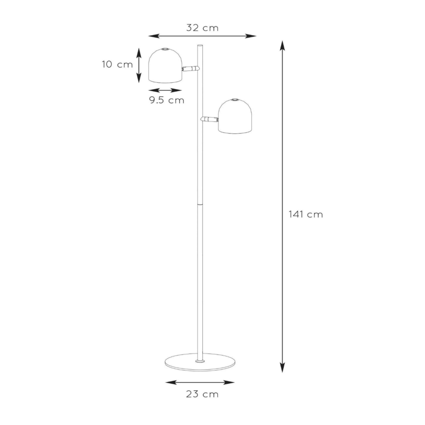 Lucide 03703/10/30 - LED stojacia lampa SKANSKA-LED 2xLED/5W/230V čierna