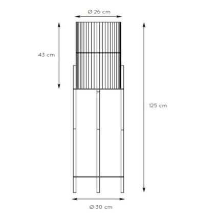 Lucide 03740/01/72 - Stojacia lampa JANTINE 1xE27/40W/230V