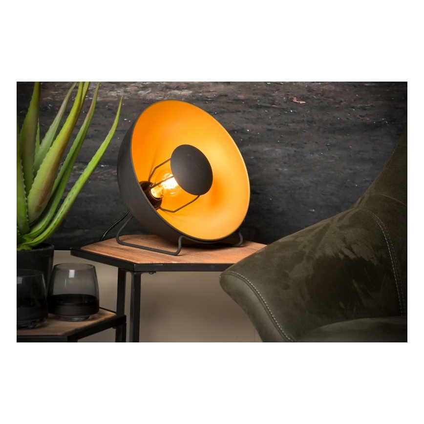 Lucide 05530/31/30 - Stolná lampa ALVARO 1xE27/40W/230V pr. 31 cm čierna/zlatá