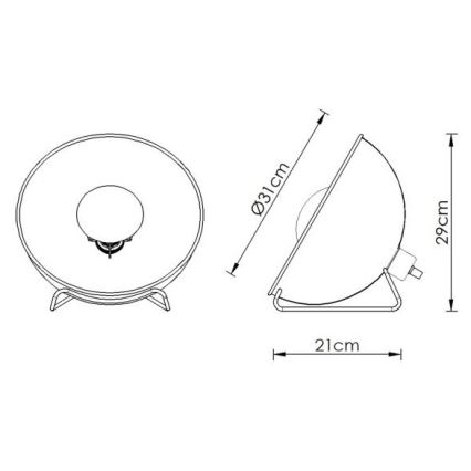 Lucide 05530/31/30 - Stolná lampa ALVARO 1xE27/40W/230V pr. 31 cm čierna/zlatá