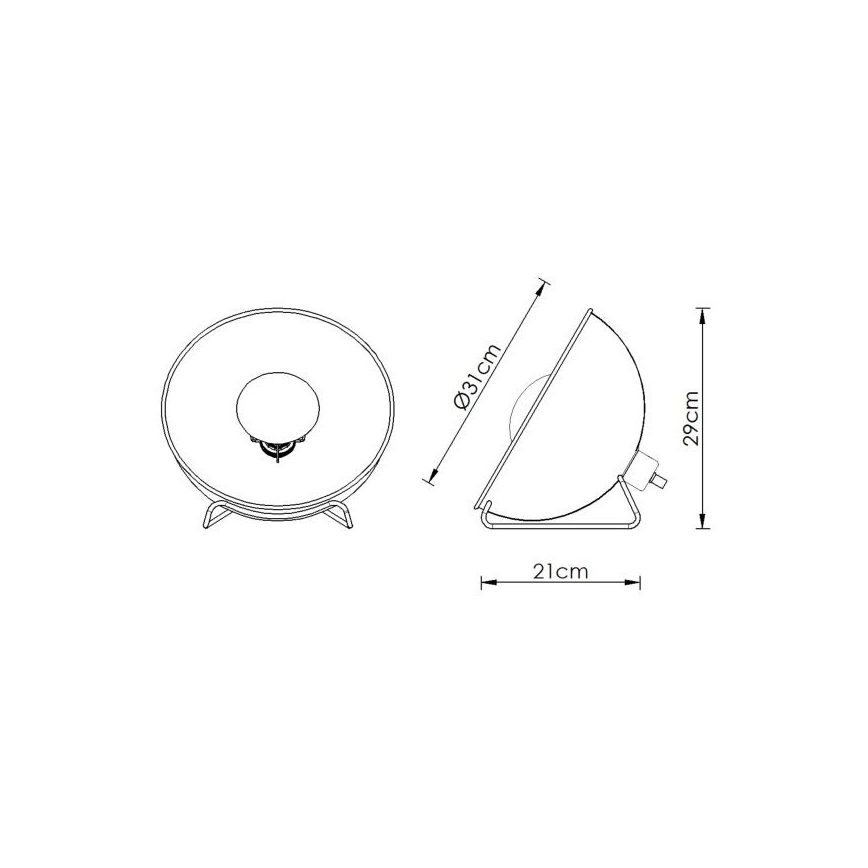 Lucide 05530/31/30 - Stolná lampa ALVARO 1xE27/40W/230V pr. 31 cm čierna/zlatá