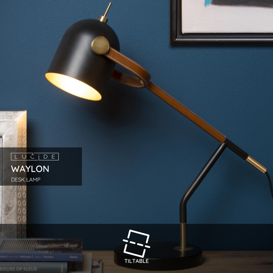 Lucide 05627/01/30 - Stolná lampa WAYLON 1xE27/25W/230V čierna