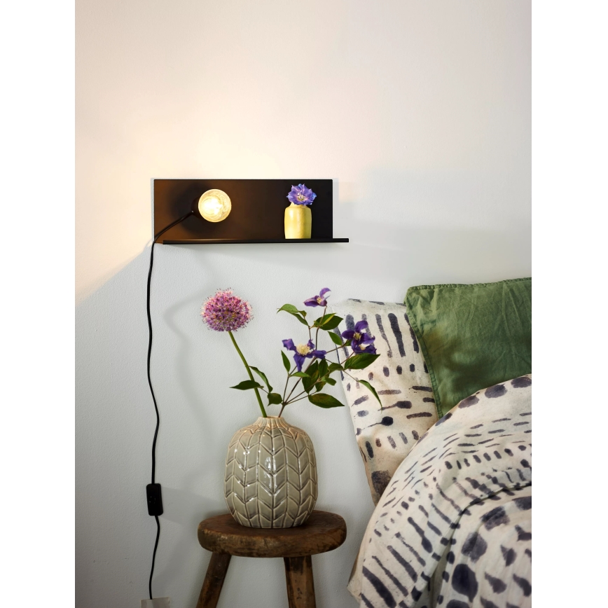 Lucide 06218/01/30 - Nástenné svietidlo SEBO 1xE27/40W/230V čierna