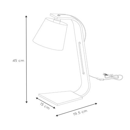 Lucide 06502/81/31 - Stolná lampa NORDIC 1xE14/40W/230V biela