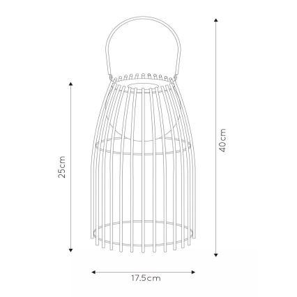 Lucide 06801/01/30 - LED Stmievateľná dotyková lampa FJARA LED/0,3W/3,7V USB IP44 680 mAh