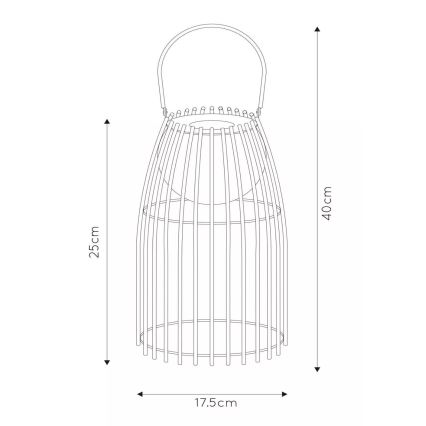 Lucide 06801/01/43 - LED Stmievateľná dotyková lampa FJARA LED/0,3W/3,7V USB IP44 680 mAh
