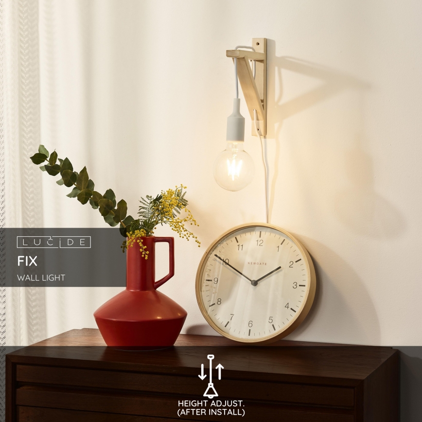 Lucide 08208/01/31 - Nástenné svietidlo FIX WALL 1xE27/60W/230V biela