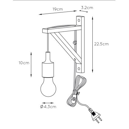 Lucide 08208/01/31 - Nástenné svietidlo FIX WALL 1xE27/60W/230V biela