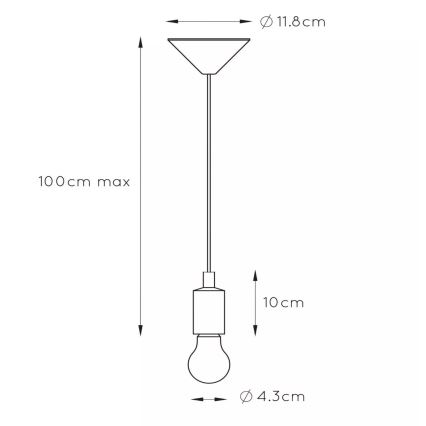Lucide 08408/01/30 - Napájací kábel FIX 1xE27/60W/230V