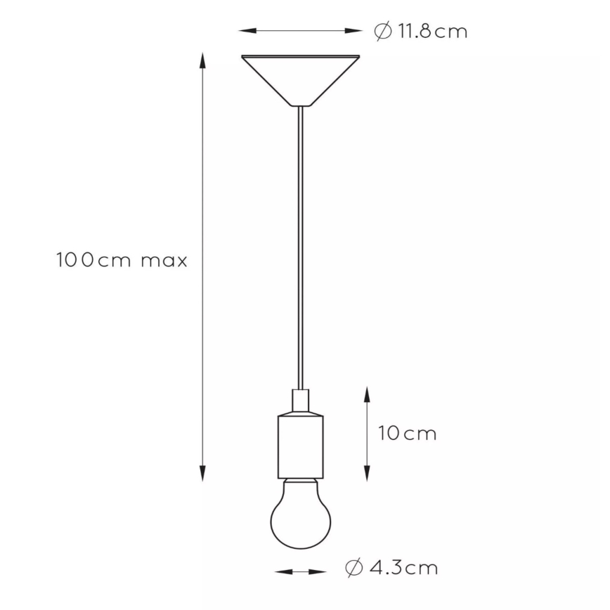 Lucide 08408/01/30 - Napájací kábel FIX 1xE27/60W/230V