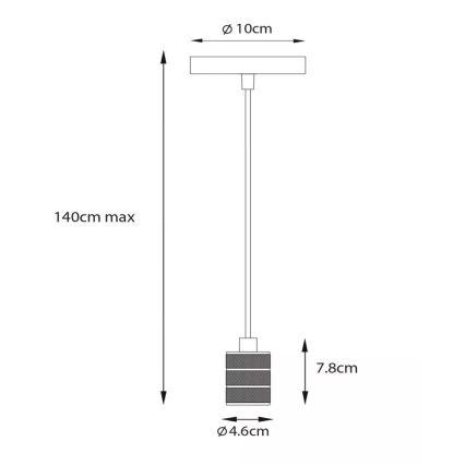 Lucide 08426/01/02 - Napájací kábel JOVA 1xE27/60W/230V