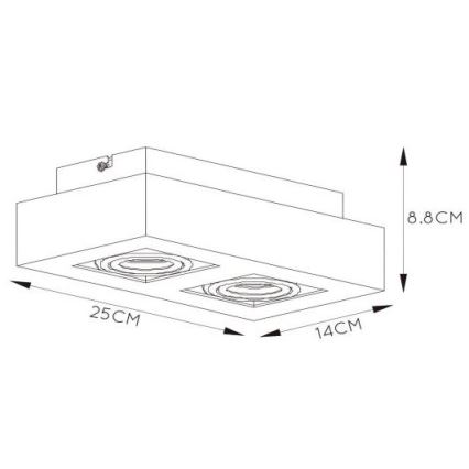 Lucide 09119/11/31 - LED Stmievateľné bodové svietidlo XIRAX 2xGU10/5W/230V