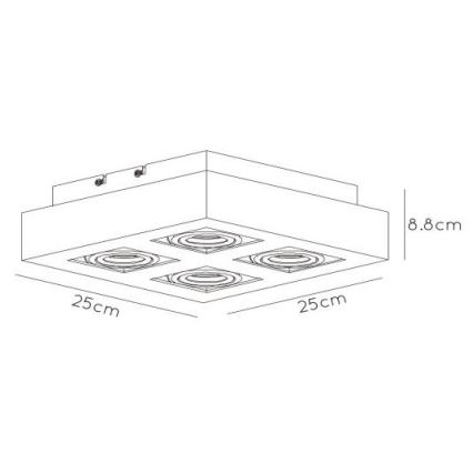 Lucide 09119/21/30 - LED Stmievateľné bodové svietidlo XIRAX 4xGU10/5W/230V
