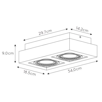 Lucide 09120/24/30 - LED Stmievateľné bodové svietidlo ZEFIX 2xGU10/12W/230V čierna